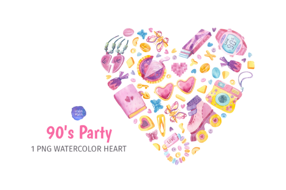 90s Clipart, Watercolor Illustrations Review