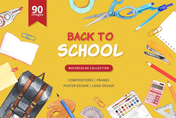 Back to School Watercolor Illustrations Review