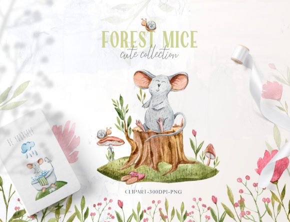 Cute Mouse Clipart for Craft Illustrations