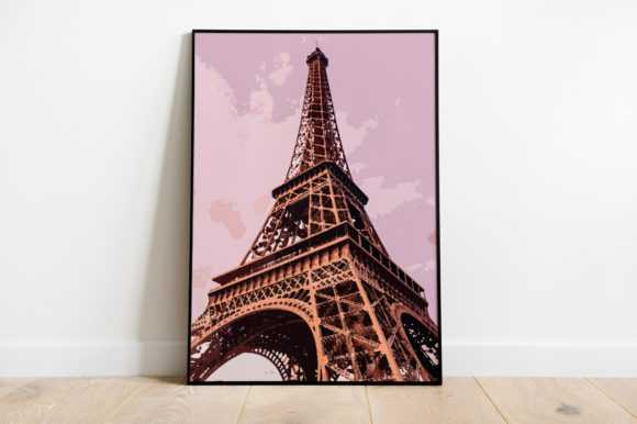 Eiffel Tower Cityscape Watercolor Illustrations