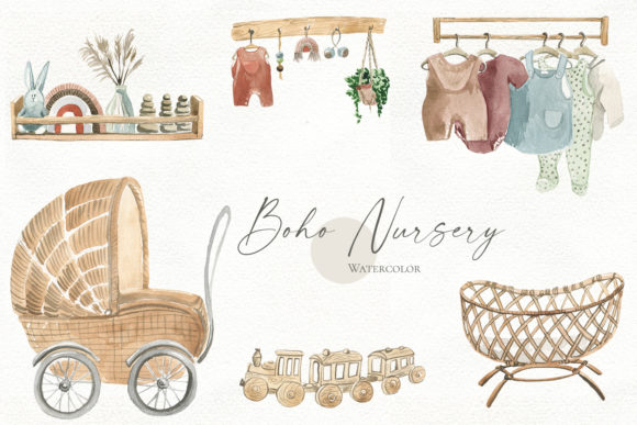 New Born Watercolor Clipart & Illustrations