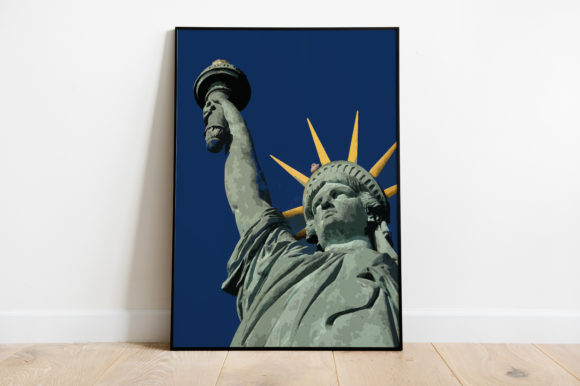 Statue of Liberty Cityscape Watercolor Illustrations