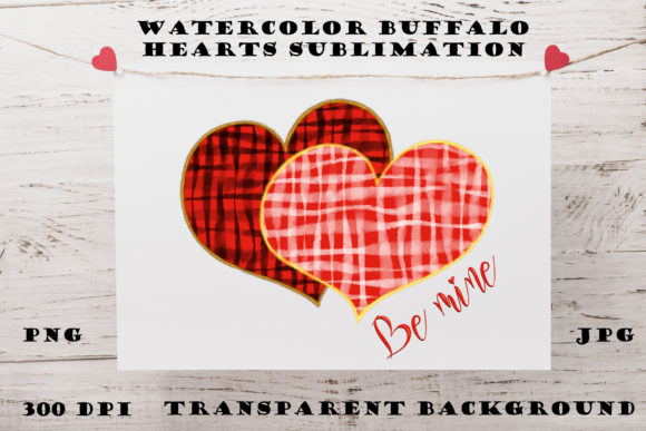 Valentine Watercolor Heart Sublimation & Illustrations