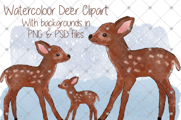 Watercolor Deer Clipart and Illustrations