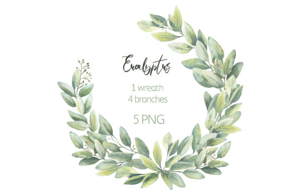 Watercolor Eucalyptus Wreath Clipart Review