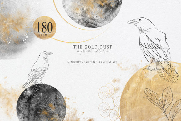 Watercolor Gold Dust Collection Illustrations