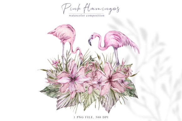 Watercolor Pink Flamingo Clipart & Illustrations