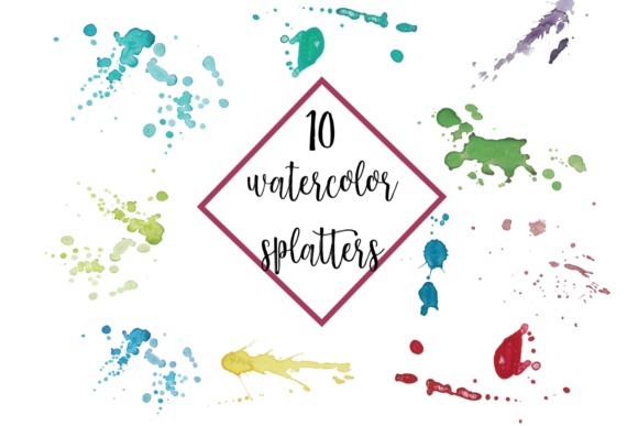 Watercolor Splatters Clipart Bundle Review