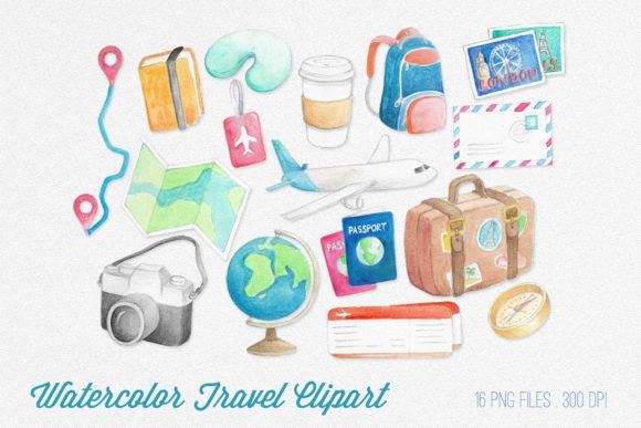 Watercolor Travel Clipart & Illustrations Review