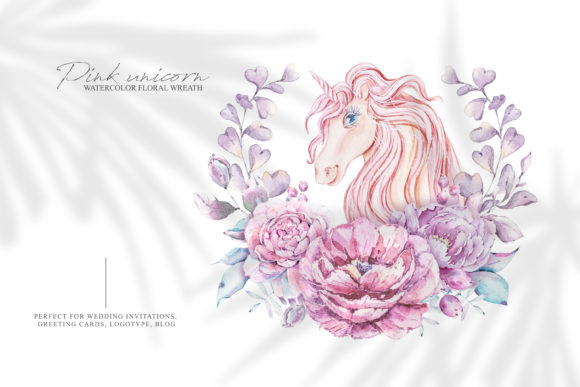Watercolor Unicorn Clipart for Illustrations